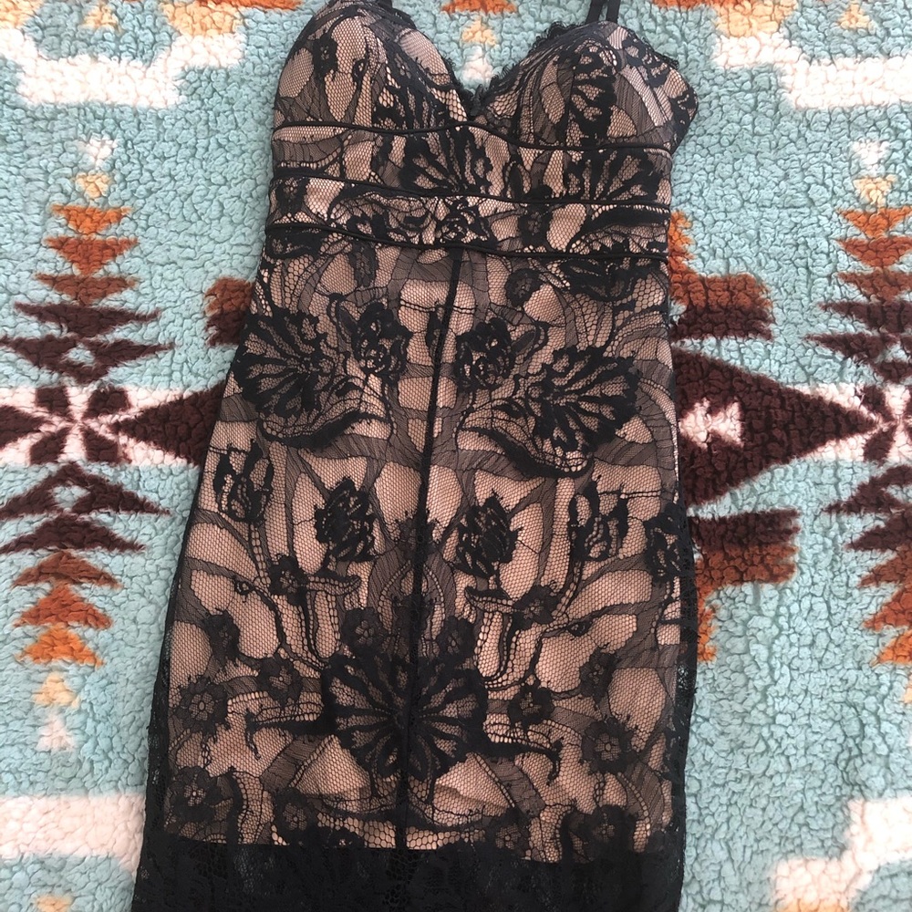 Tan & black dress